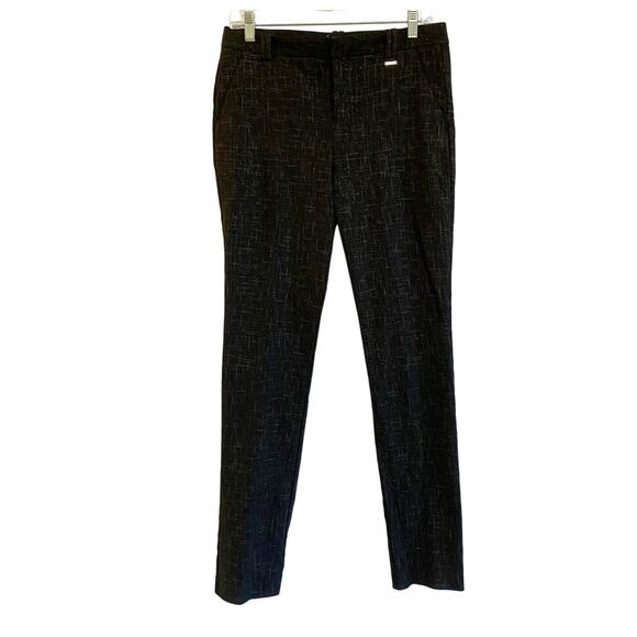 Calvin Klein Women's Printed Black Gold Metallic Hatch Ankle Pants 6 - Picture 2 of 14